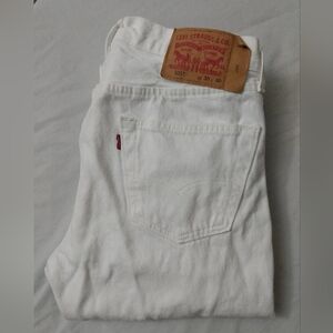 MENS LEVI'S 501 JEANS WHITE SIZE 30 X 30